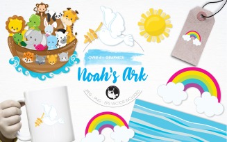 Noah's ark illustration pack - Vector Image