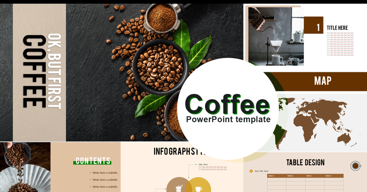 Modelo de café em PowerPoint #102347 - TemplateMonster