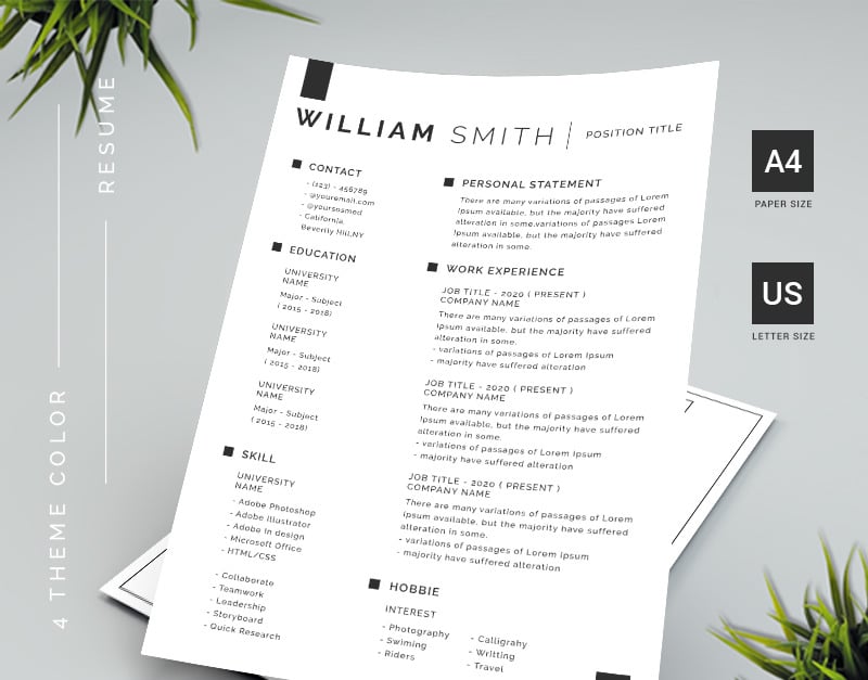 William Smith Resume Template #103562 - TemplateMonster