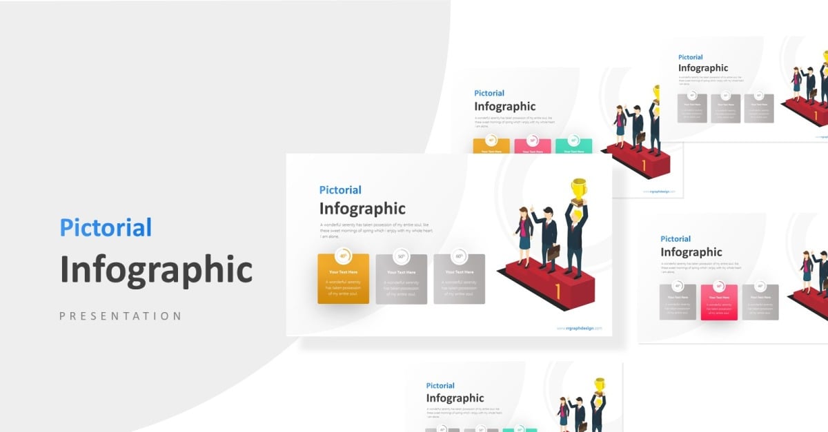 Winner Infographic with Three Businessman Presentation PowerPoint template