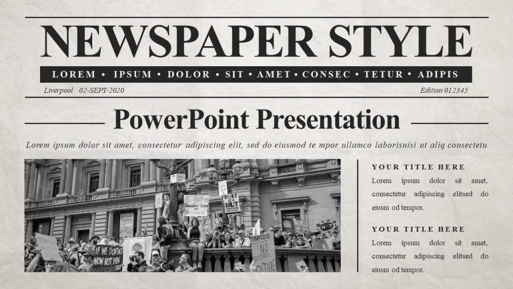 Best Newspaper PowerPoint template #105631 - TemplateMonster