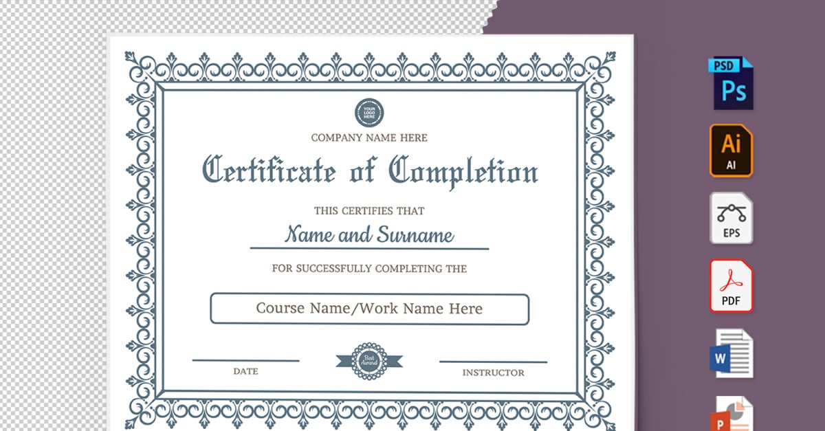 Pack of 24 Certificate of Completion 