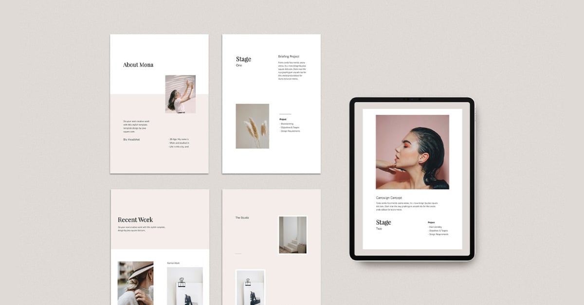 MONA - A4 Vertical Media Kit PowerPoint template