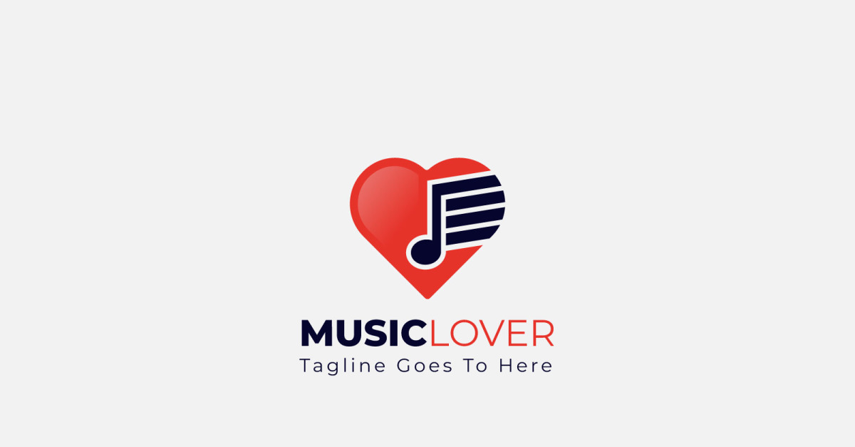 Love Music Logo with Play, Note Concept By denayunethj | TheHungryJPEG