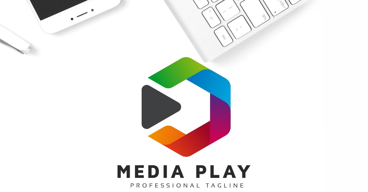 Playok Media Technology Logo Template - TemplateMonster