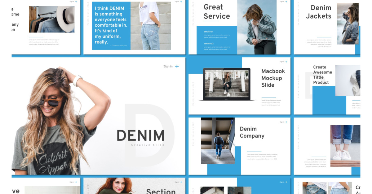 Denim Powerpoint Template 108309 Templatemonster