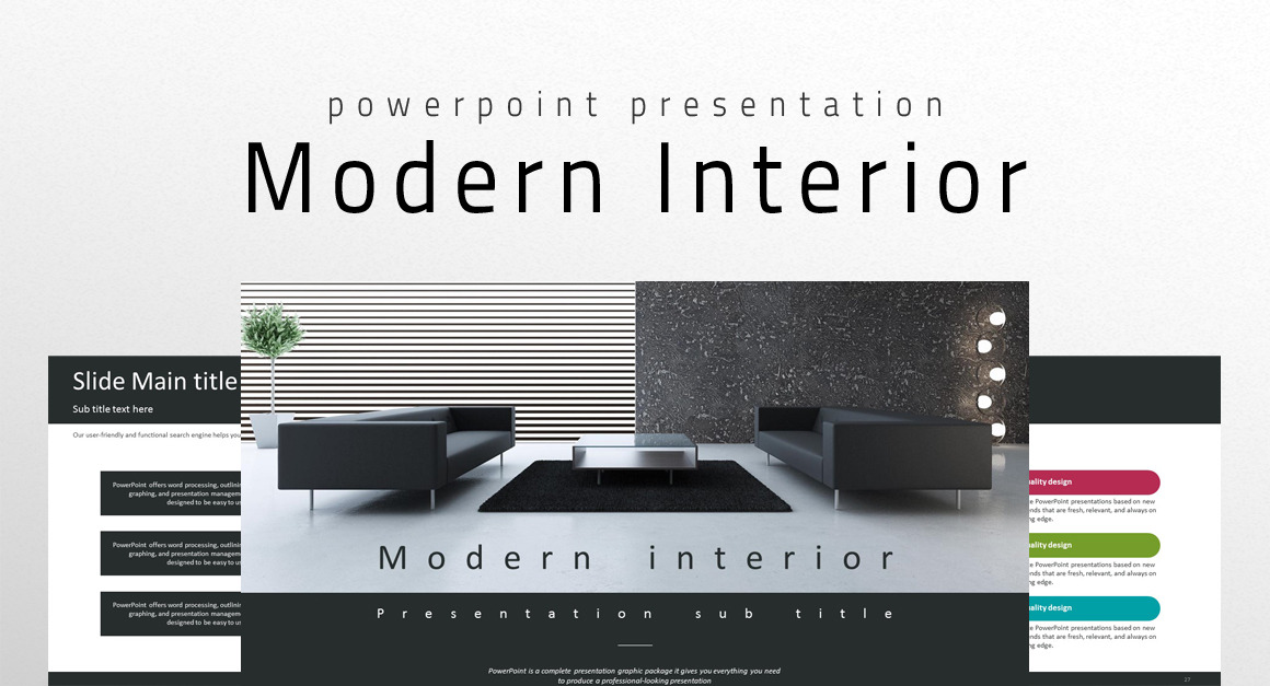 Modernes Interieur PPT PowerPoint-Vorlage - TemplateMonster