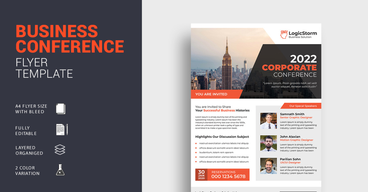 Business Conference Flyer - Corporate Identity Template