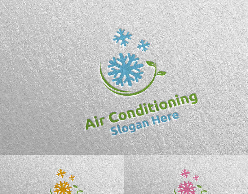 Green Snow Air Conditioning and Heating Services 32 Logo Template