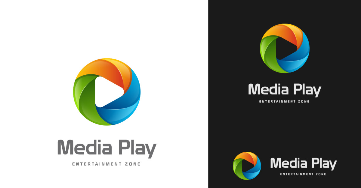 Media play design Logo Template #111104 - TemplateMonster