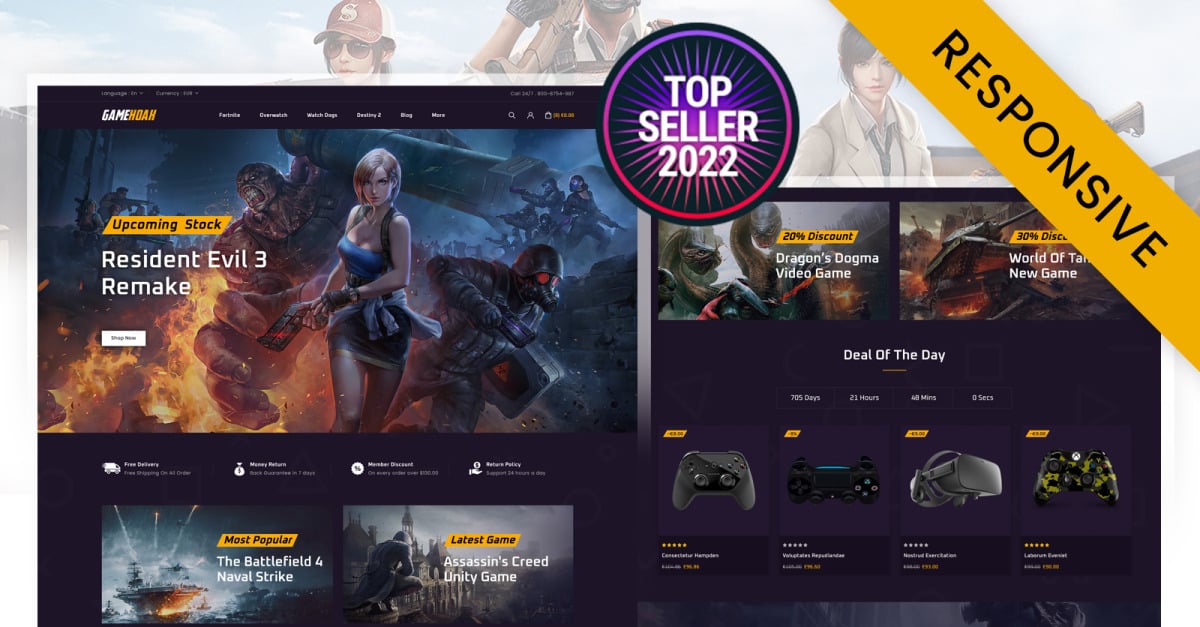10+ Best Video Game Store Ecommerce Website Templates (PrestaShop Games  Store Themes)