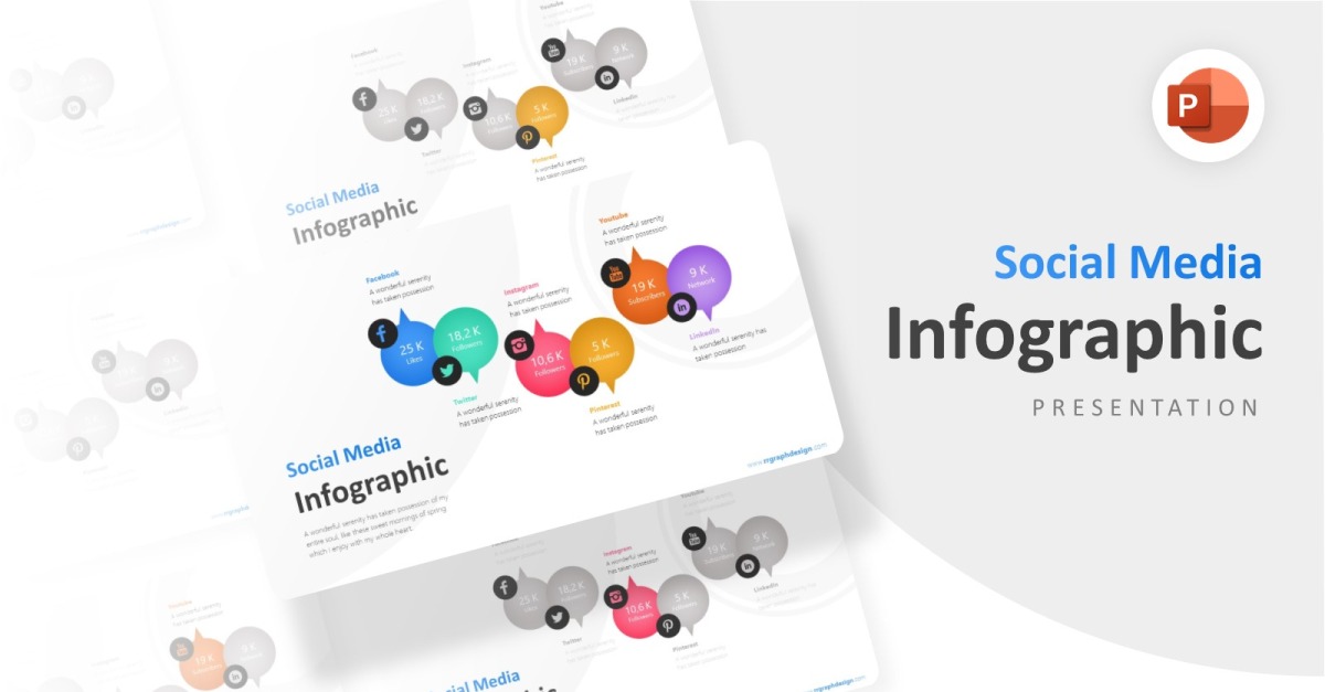 Social Media Marketing Infographic Presentation PowerPoint template