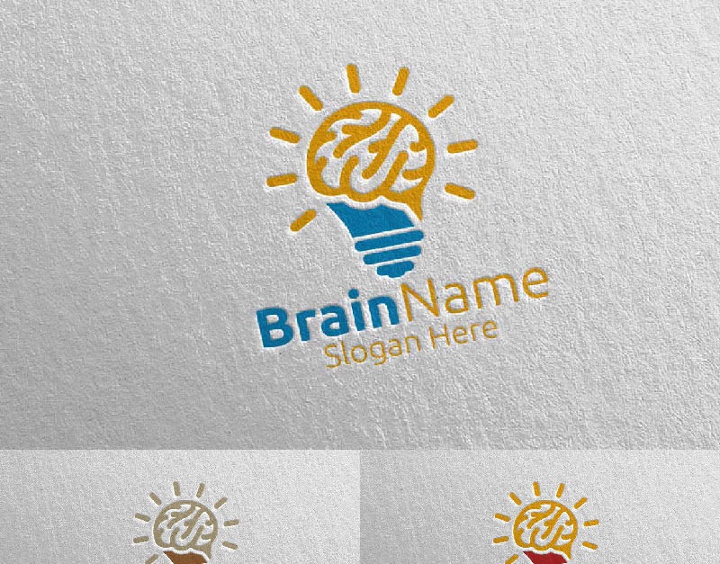 Brain vector Logo Template. Think idea concept. Brain Logotype
