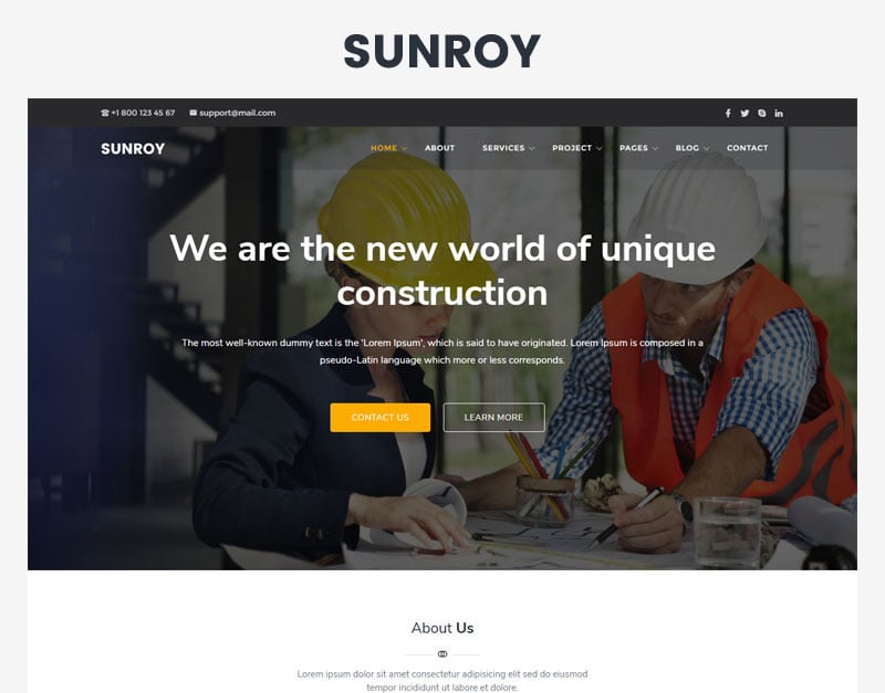 Sunroy - Architecture, Construction Website Template