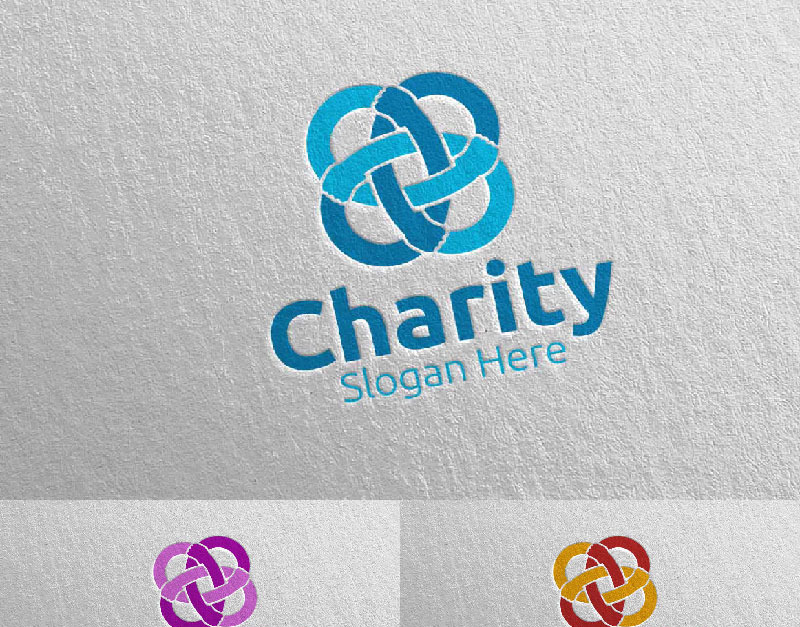 Infinity Charity Modelo de logotipo do Infinity Charity Hand Love 28