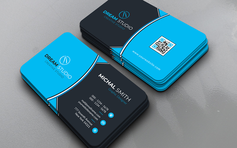 Grade Dark Business Card - Corporate Identity Template