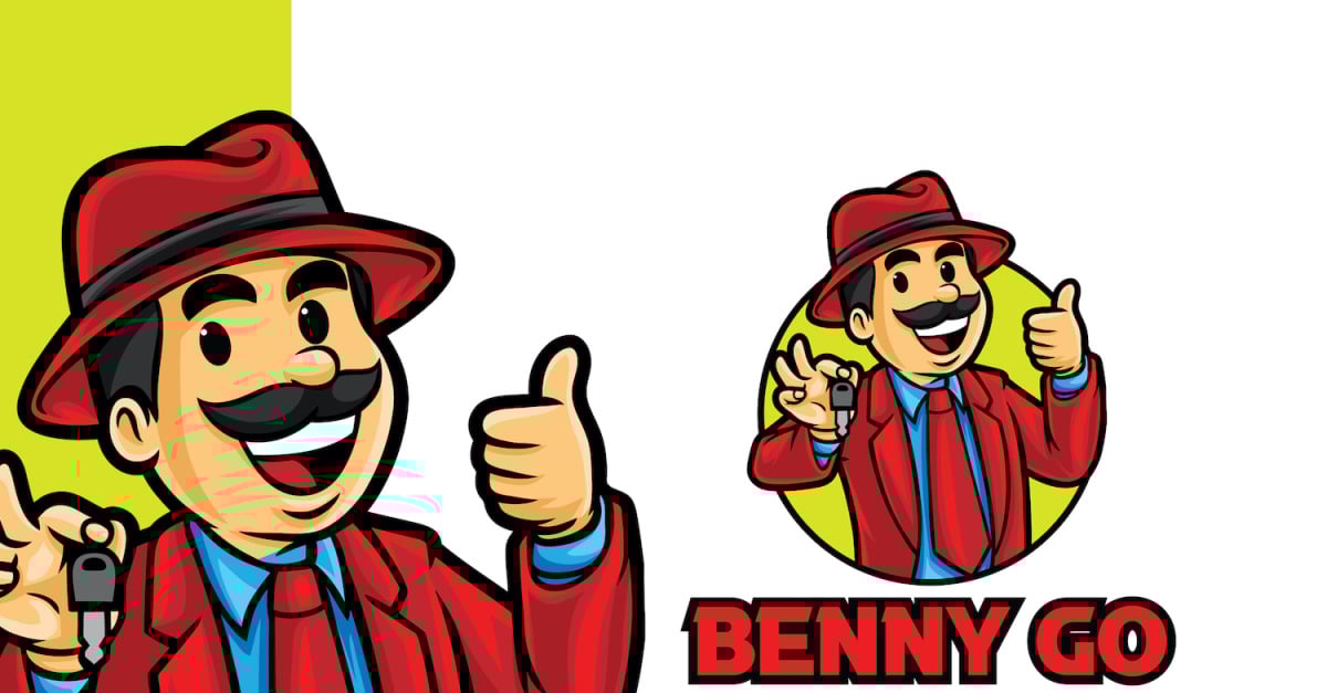 Modèle de logo de mascotte de concessionnaire automobile