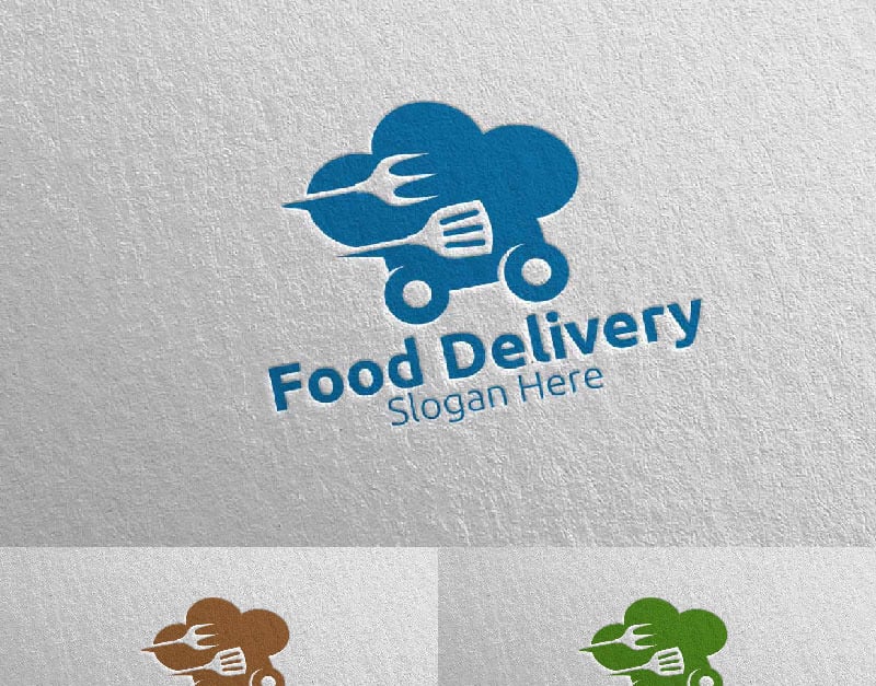 Fast Food Delivery Service 5 Logo Template - TemplateMonster