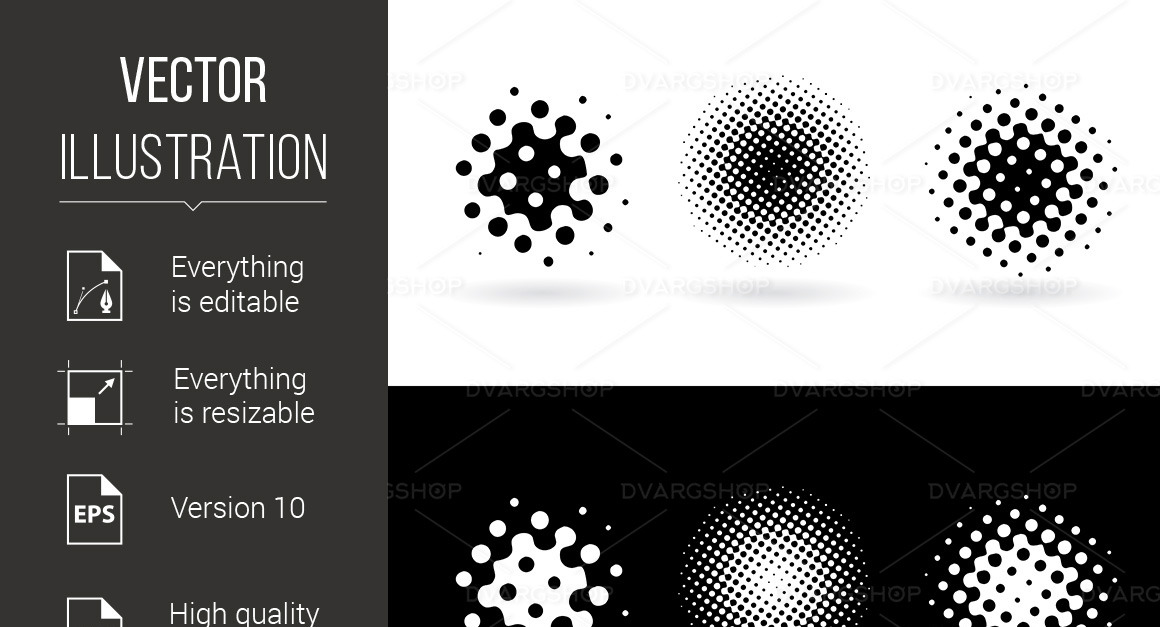 Black And White Round Spots - Vector Image - Templatemonster