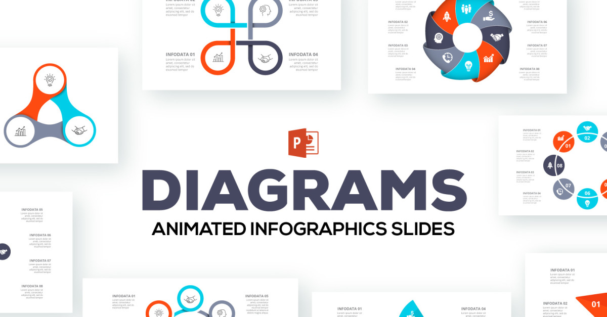 Diagrams Animated Infographics Presentations PowerPoint template