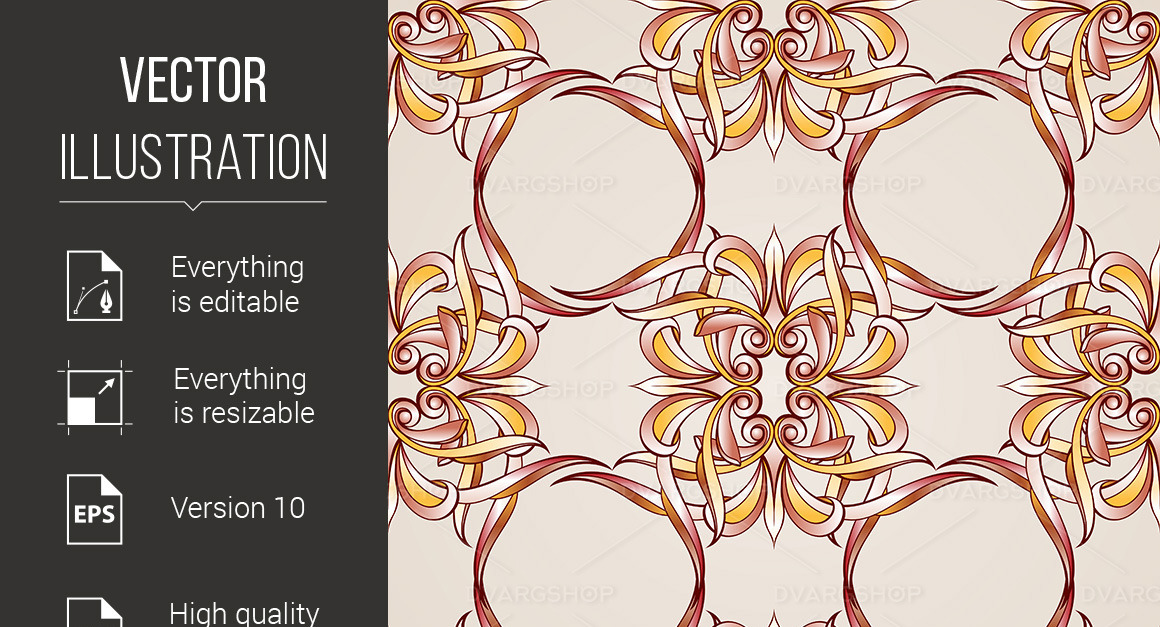 Seamless Pattern With Floral Elements Weaving - Vector Image