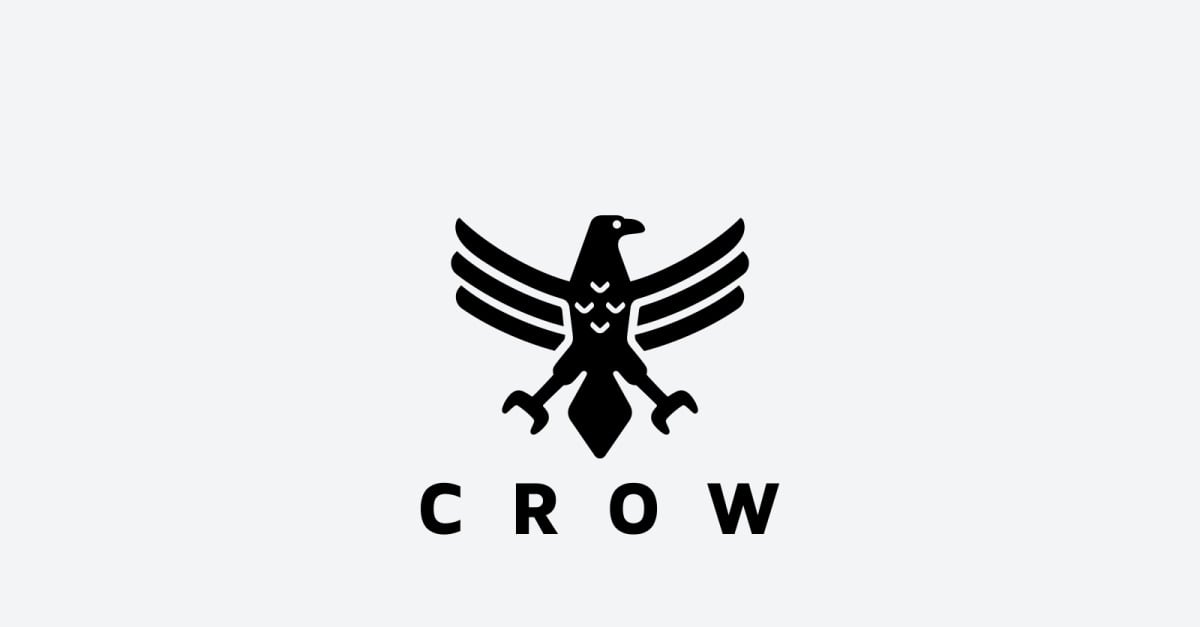 Crow logo black and white Royalty Free Vector Image
