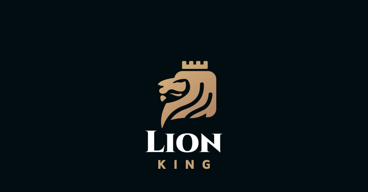 Lion King Logo , Lion head and crown vector