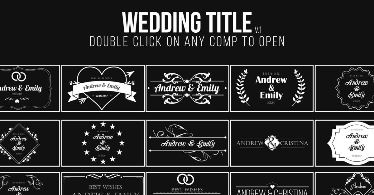 wedding titles after effects download