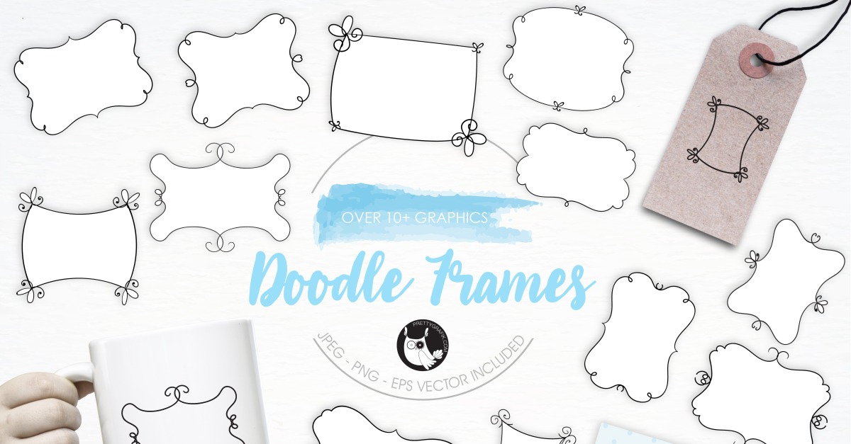 Doodle Frames illustration pack - Vector Image