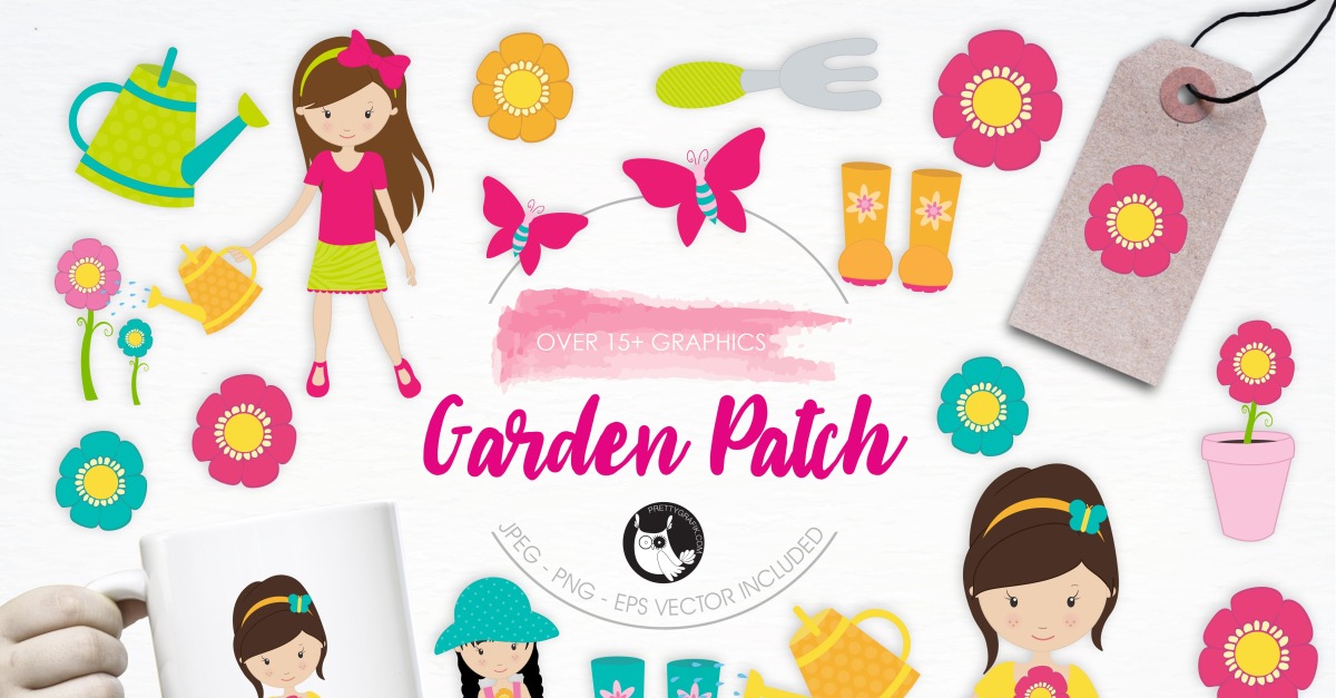 Garden Patch illustration pack - Vector Image