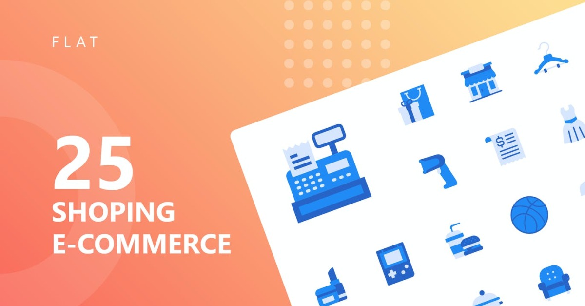 Shopping E-Commerce Flat Icon Set #122796 - TemplateMonster