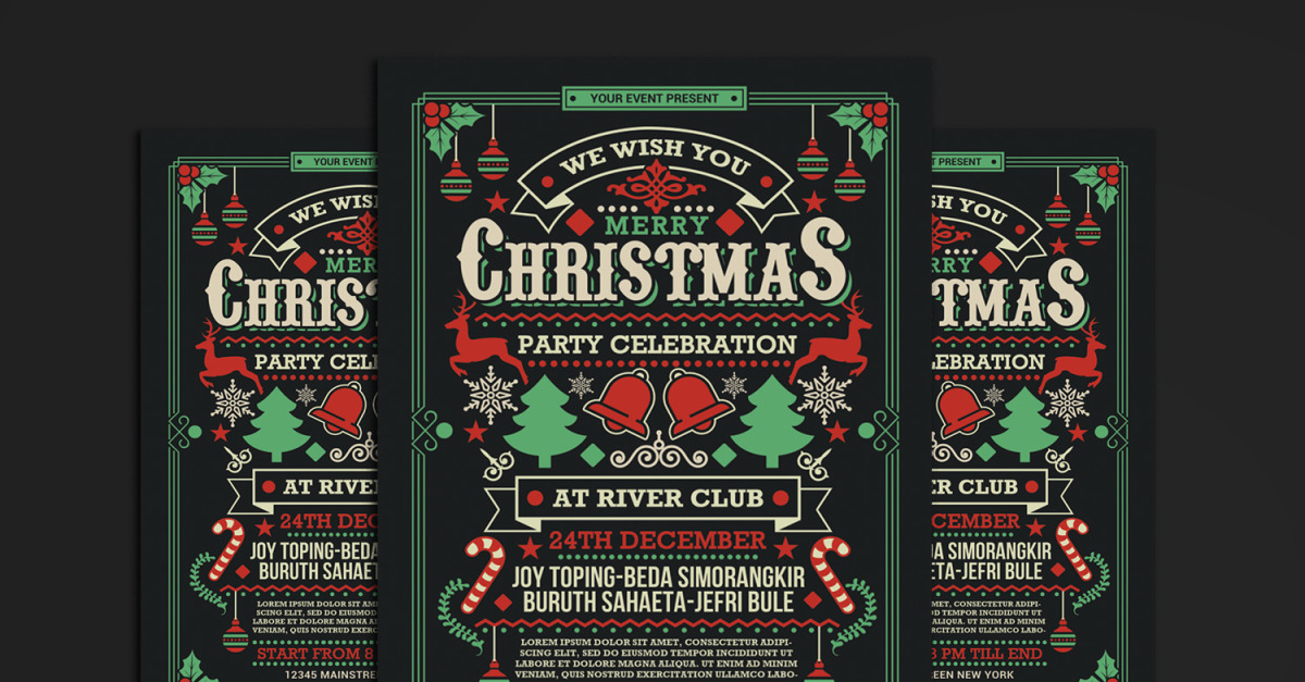 Christmas Party Celebration Flyer - Corporate Identity Template