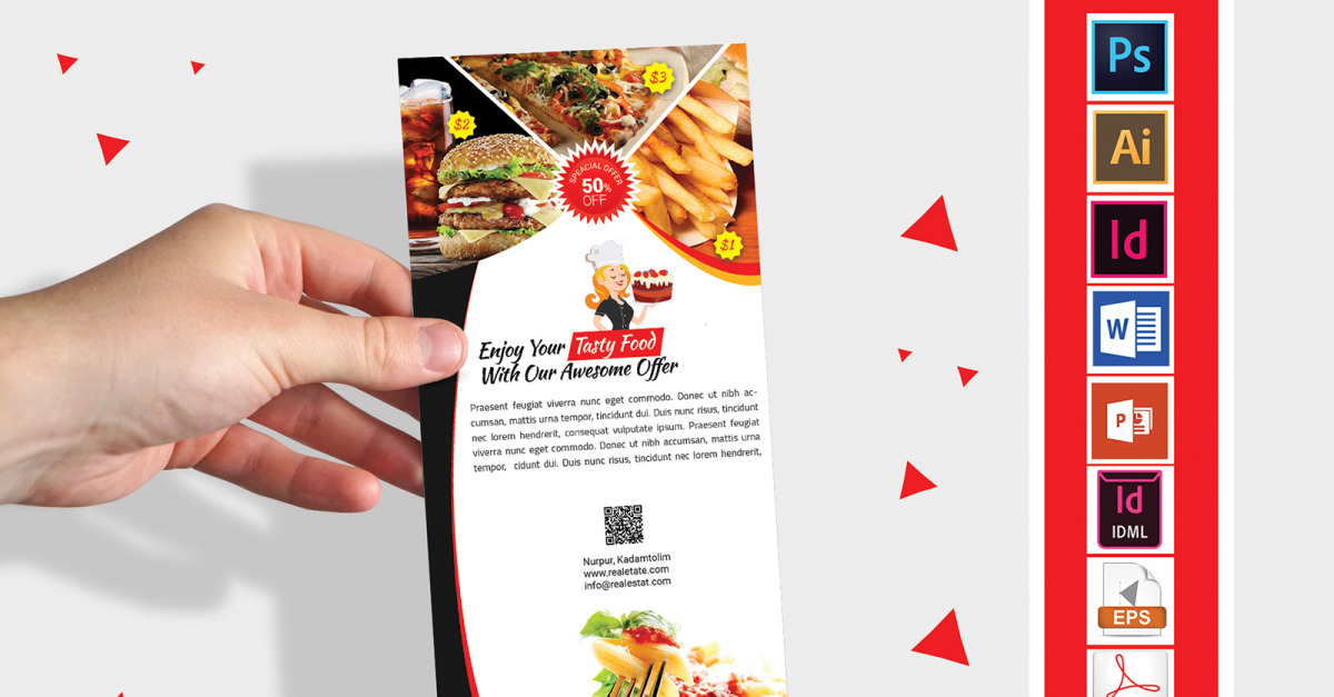 Rack Card | Restaurant DL Flyer Vol-01 - Corporate Identity Template