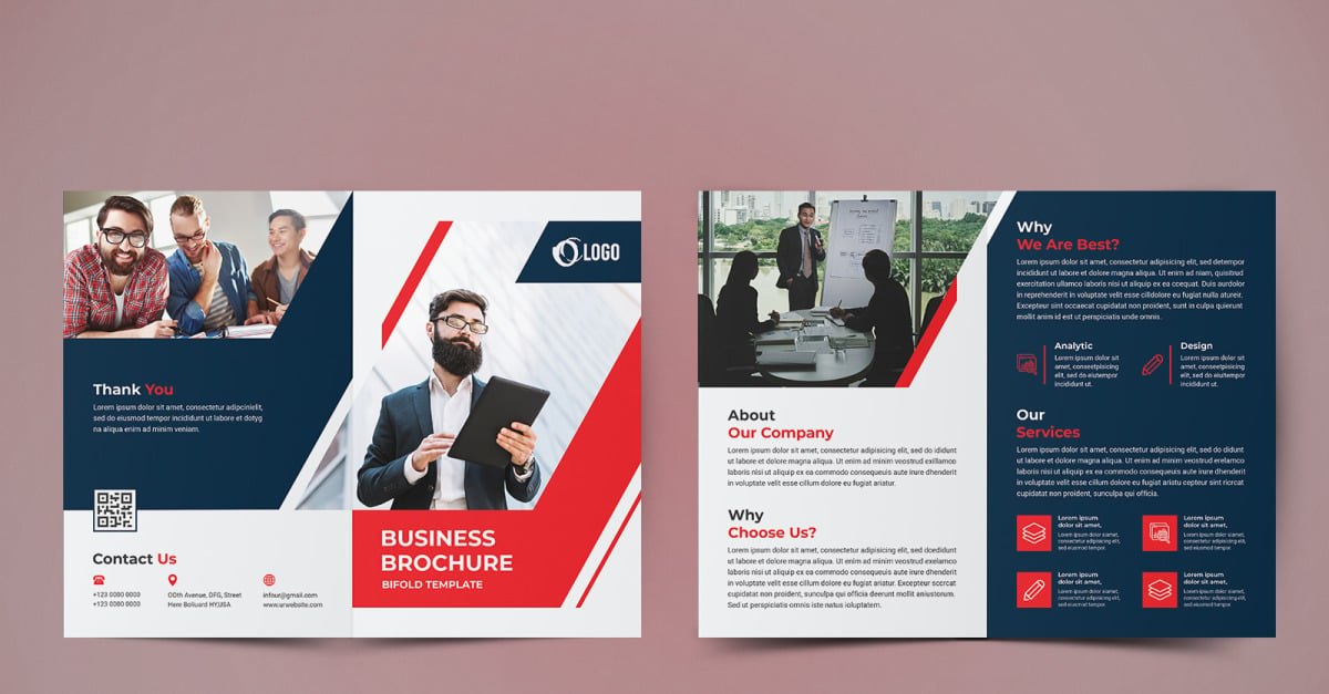 Business Bifold Brochure Design - Corporate Identity Template