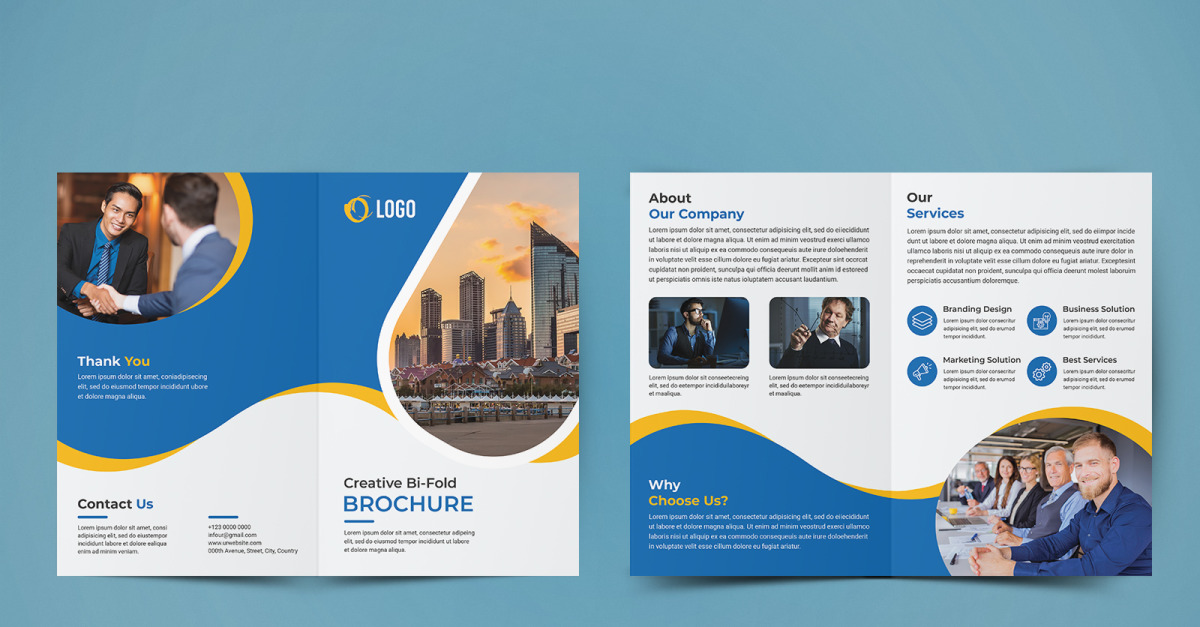 Business Bifold Brochure Design - Corporate Identity Template