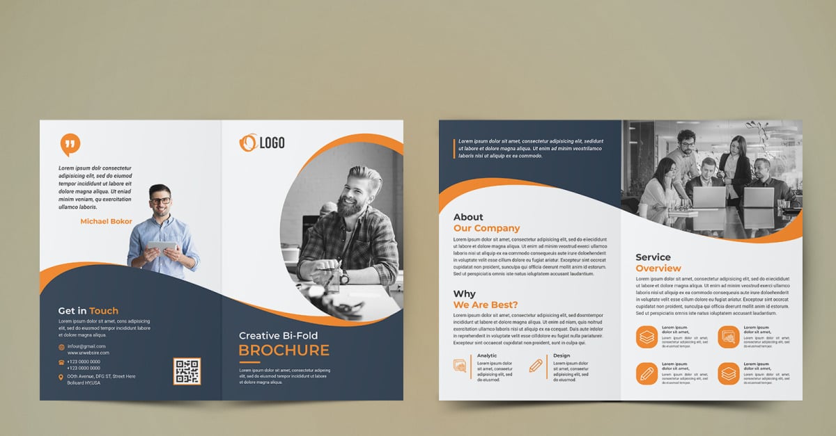 Business Bifold Brochure Design - Corporate Identity Template