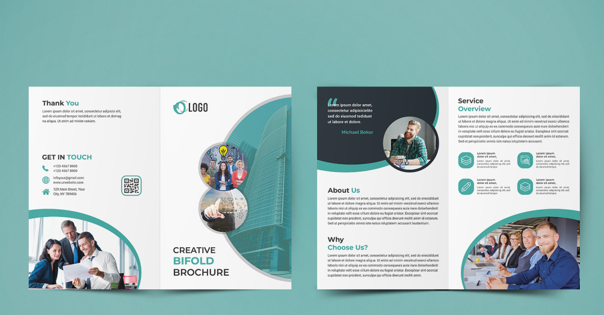 Business Bifold Brochure Design - Corporate Identity Template