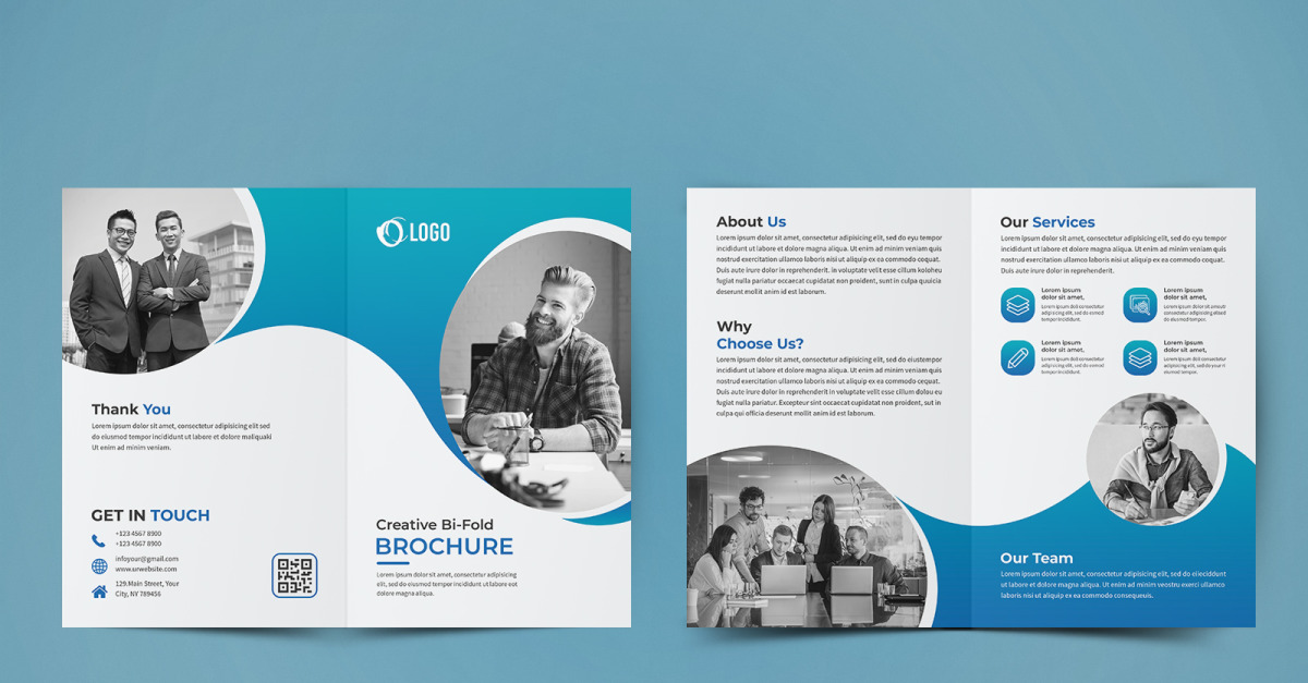 Business Bifold Brochure Design - Corporate Identity Template