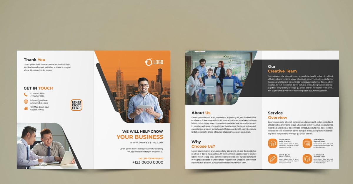 Business Bifold Brochure Design - Corporate Identity Template