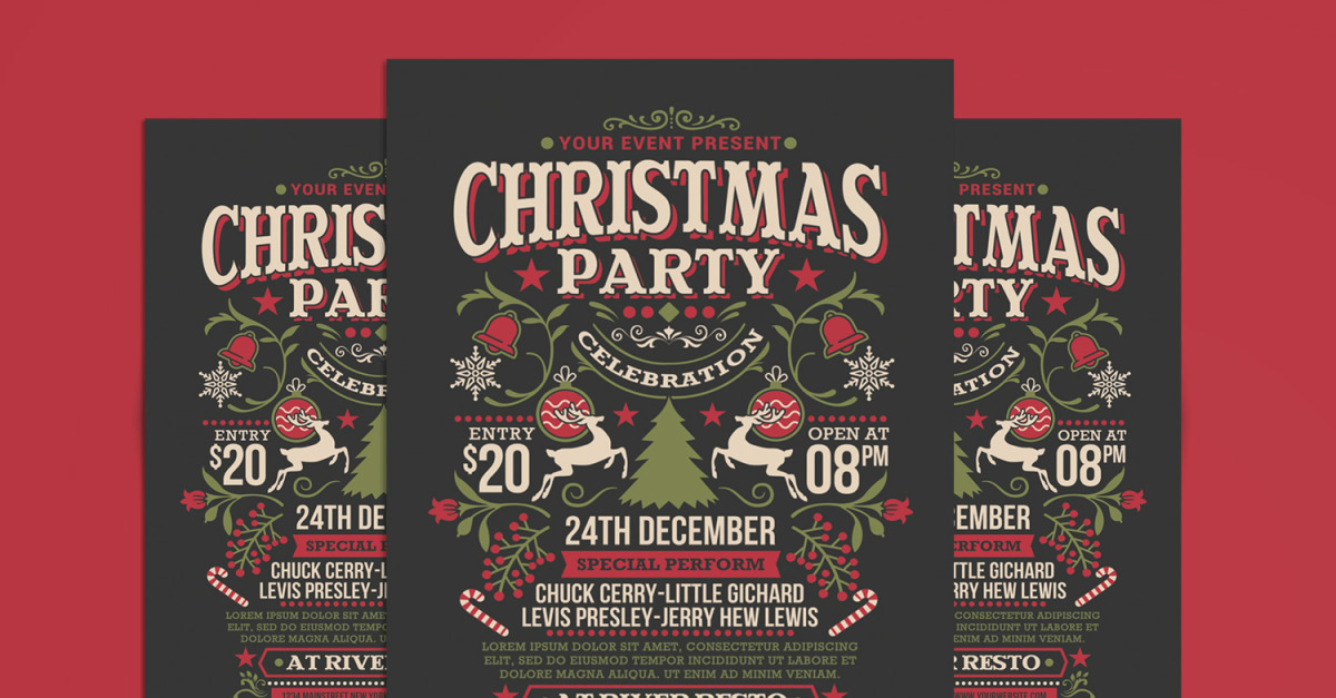 Christmas Party Celebration Flyer - Corporate Identity Template