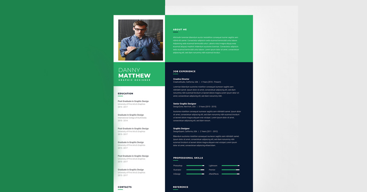 Modern CV Clean and Minimal Resume Template - TemplateMonster