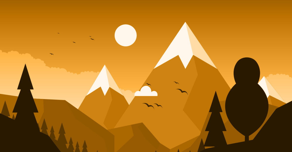 Calm Simple Mountain - Illustration #126548 - TemplateMonster