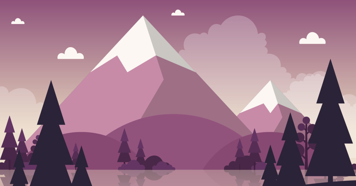 Simple Calm Mountain - Illustratie #126566 - TemplateMonster