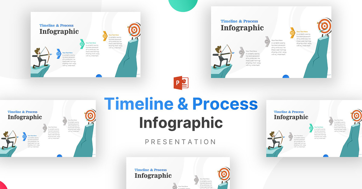 Archer with 3 Steps Towards Infographic PowerPoint template