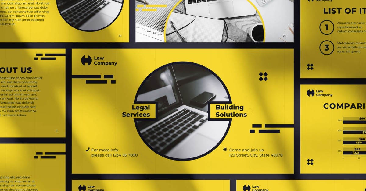 Modèle PowerPoint de présentation des services juridiques