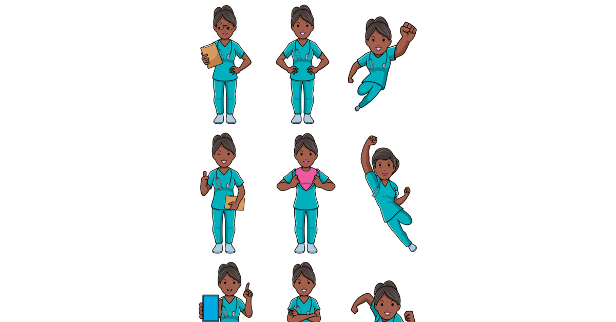 Nurse Indian Female Set Illustration TemplateMonster