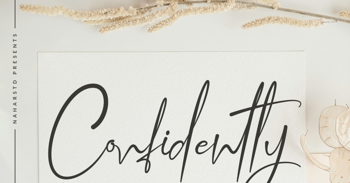 Con confianza - Fuente manuscrita de firma - TemplateMonster