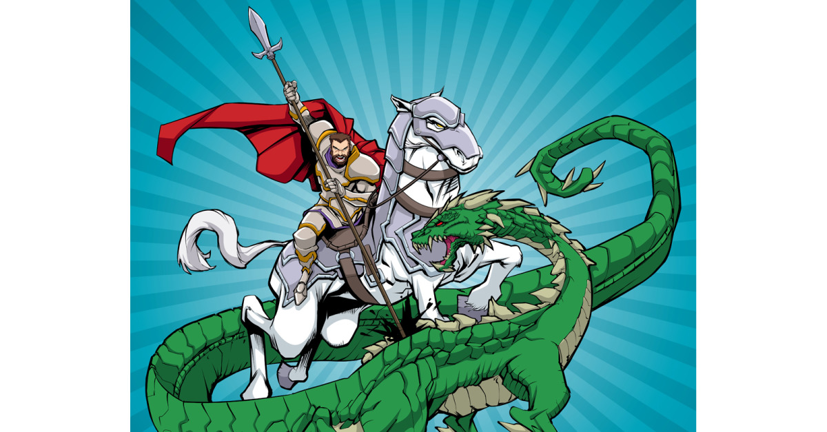 Saint George Slaying the Dragon - Illustration