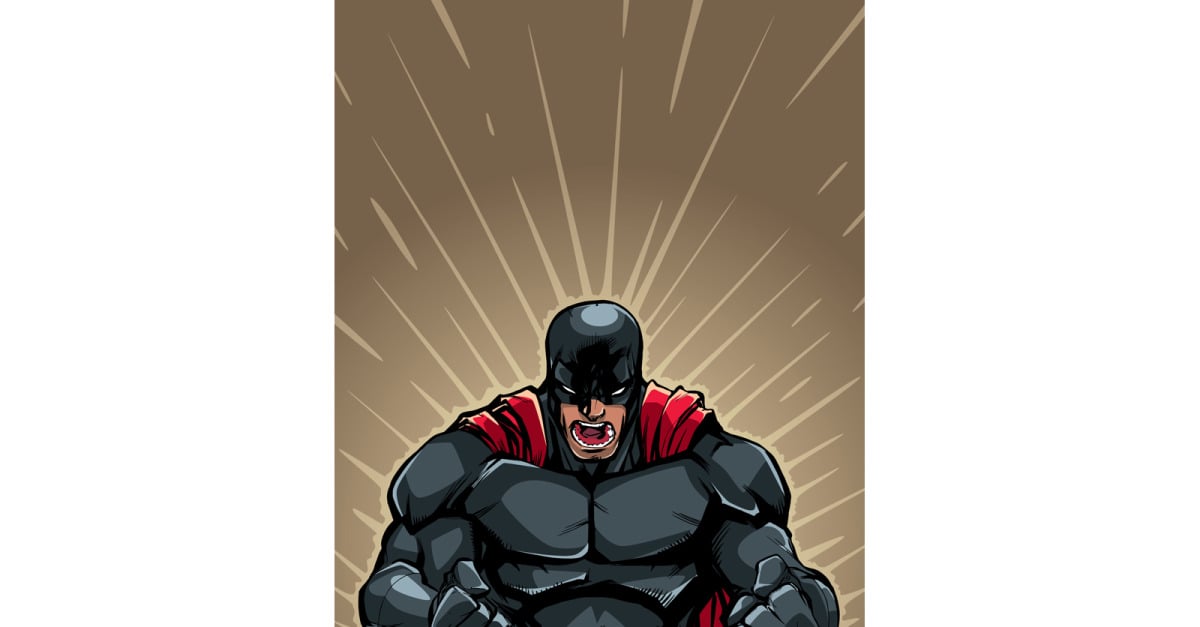 Screaming Superhero Background - Illustration