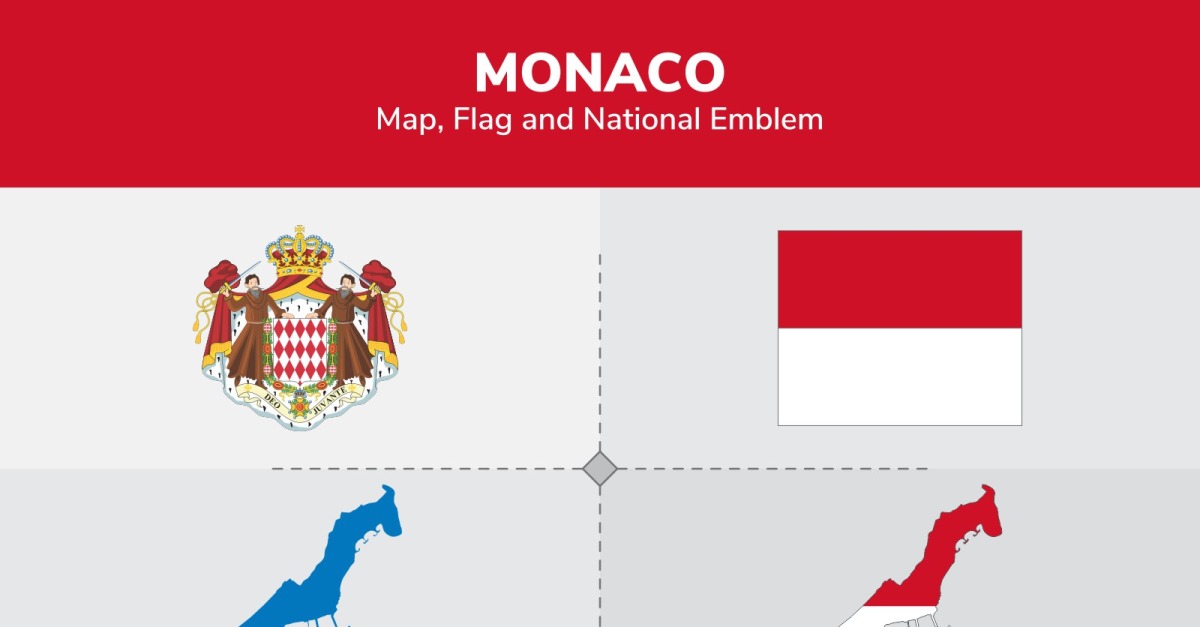 U24 Drapeau Monaco Avec Armoiries – Qualité Allemande, 20 X 30 Cm, Polyester 110 G/m², Résistant Aux Intempéries